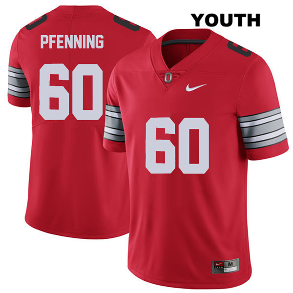 Ohio State Buckeyes Youth Blake Pfenning #60 Red Authentic Nike 2018 Spring Game College NCAA Stitched Football Jersey JV19F80HW